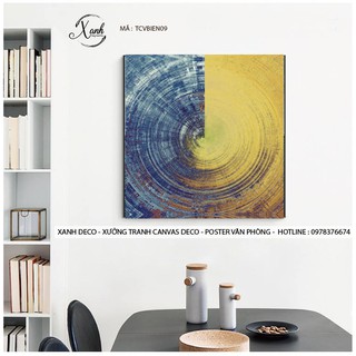 Tranh canvas vòng xoáy trừu tượng  treo tường tặng đinh treo tranh