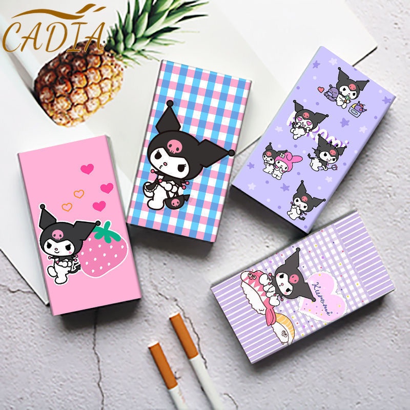 Hộp Đựng Thuốc Lá Nắp Trượt Bằng Kim Loại Họa Tiết Hoạt Hình Kuromi Sáng Tạo