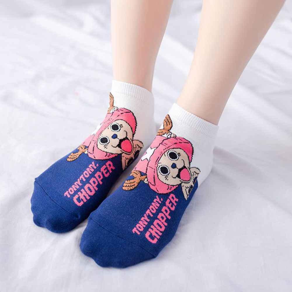 Bebetterm 1Pair Cartoon Ankle Socks Fashion Unisex 10 Styles Luffy Chopper One Piece Anime Accessories