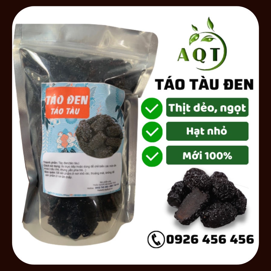 Táo Tàu Đen Sấy Khô 100g [Loại 1], Táo Đen Khô Ăn Liền Ngon, Dẻo, Ngọt Thanh, Nấu Chè, Ăn Vặt Bổ Dưỡng