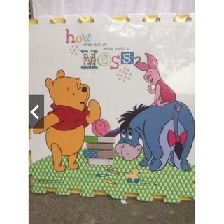 Bộ 4 miếng thảm xốp hoạt hình gấu Pooh/Mickey kích thước 60x60cm