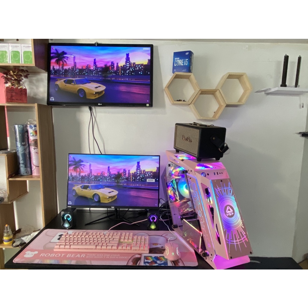 Case máy tính đồng bộ để bàn PC- Với thiết kế hồng nhẹ độc đáo cấu hình chơi game tốt- Bảo Hành 12 Tháng.