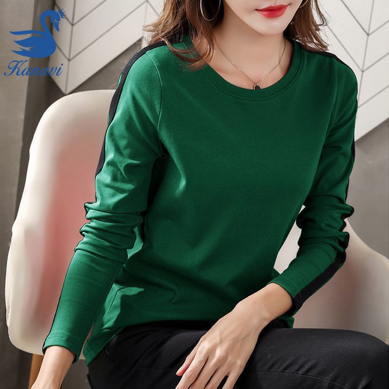 Áo Thun Nữ Dài Tay Cổ Tròn Thời Trang Hàn