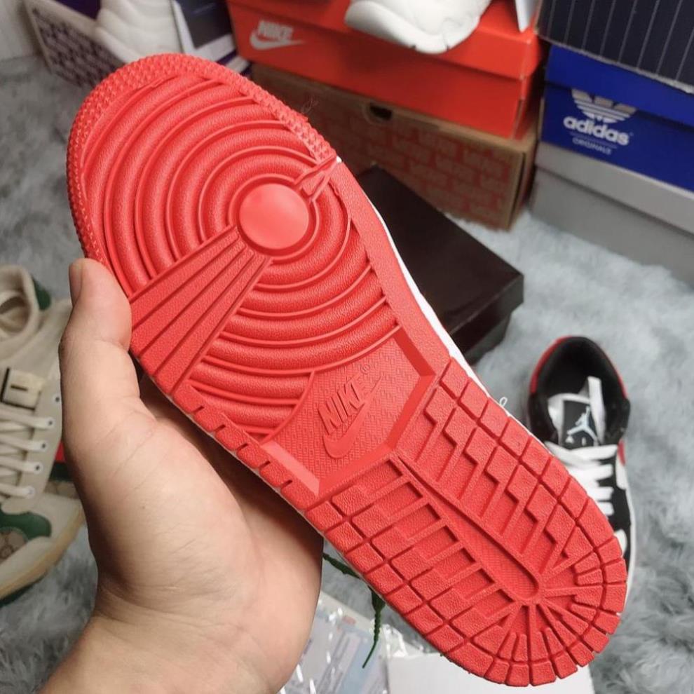 Giày thể thao Giày SNEAKER NI.KE AIR JD1 ĐỎ ĐEN cổ thấp chất chuẩn mem