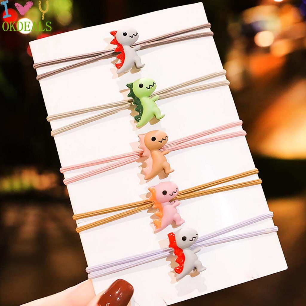 Dây Buộc Tóc Co Giãn Hình Khủng Long Nhỏ Dễ Thương Cho Nữ