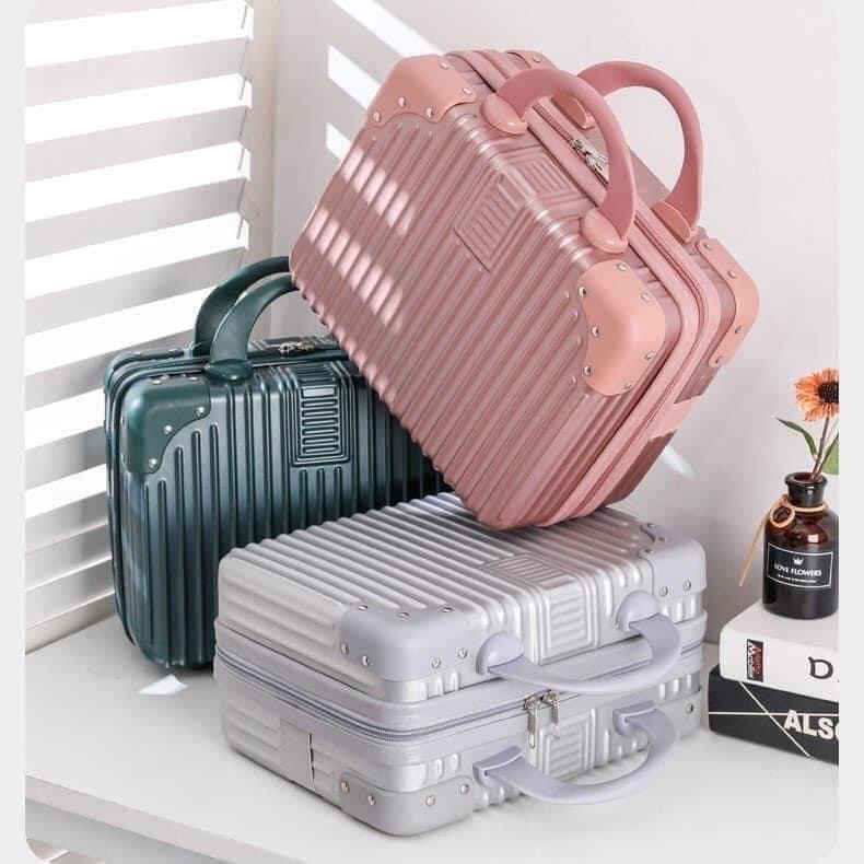 Cốp vali đựng đồ trang điểm du lịch cao cấp, hộp vali mini đựng mỹ phẩm cá nhân size 14 cm