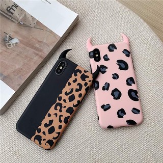 Ốp điện thoại iphone họa tiết da báo gắn sừng