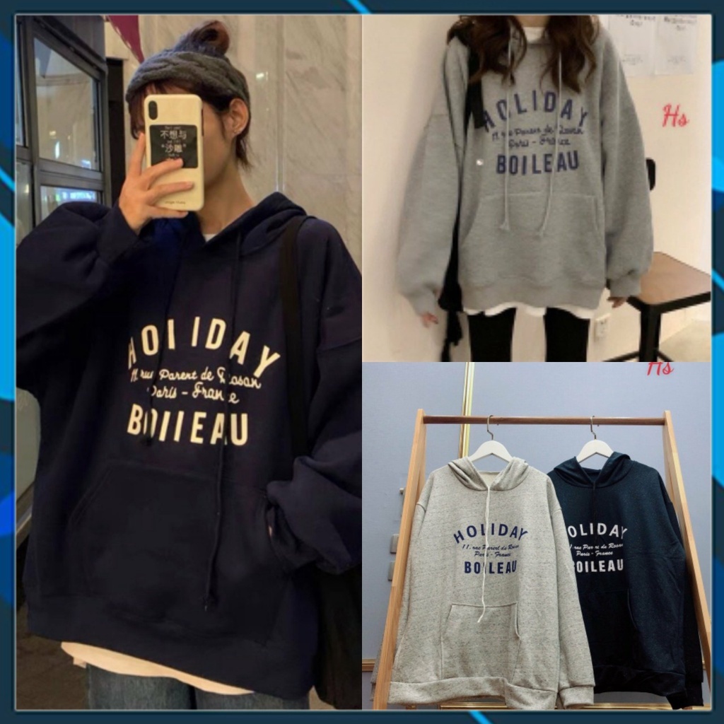 Áo Nỉ Hoodie Unisex HOLIDAYY Có Mũ 2 Màu dưới 70kg - Khoác Nỉ Nữ Dáng Rộng G0105 - Zeni69_store | BigBuy360 - bigbuy360.vn