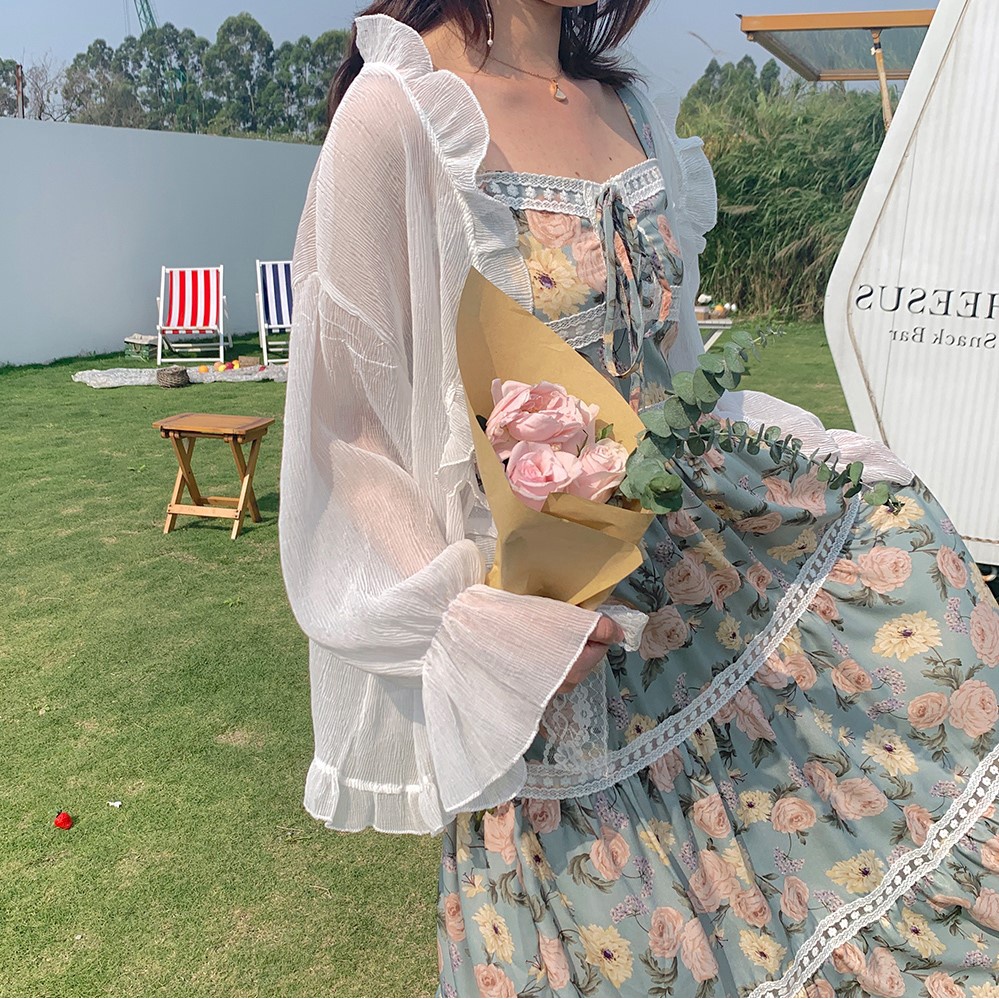 LEEVA - Áo cardigan voan mỏng phối viền đơn giản mùa hè nhẹ nhàng K038