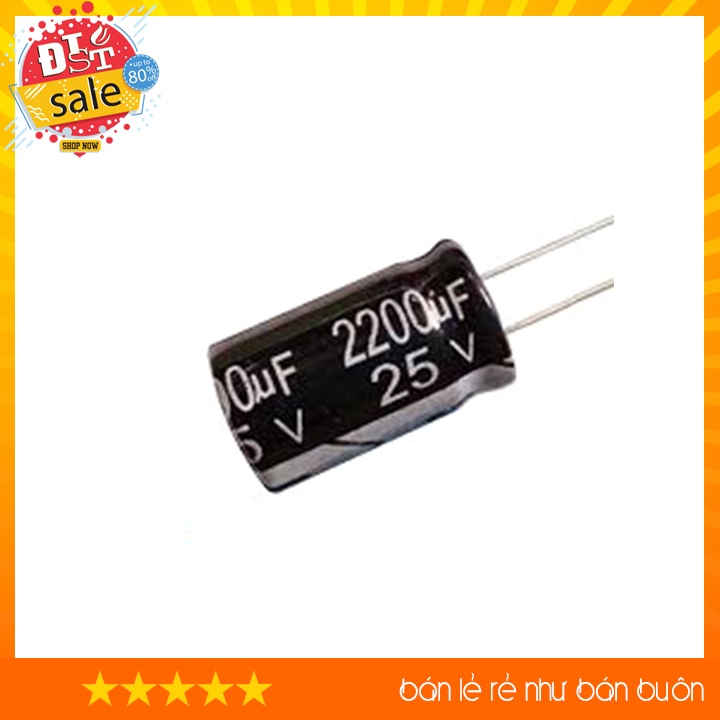 Tụ Hóa 220uF 25V ( 6 * 11 MM ) Combo 10 con