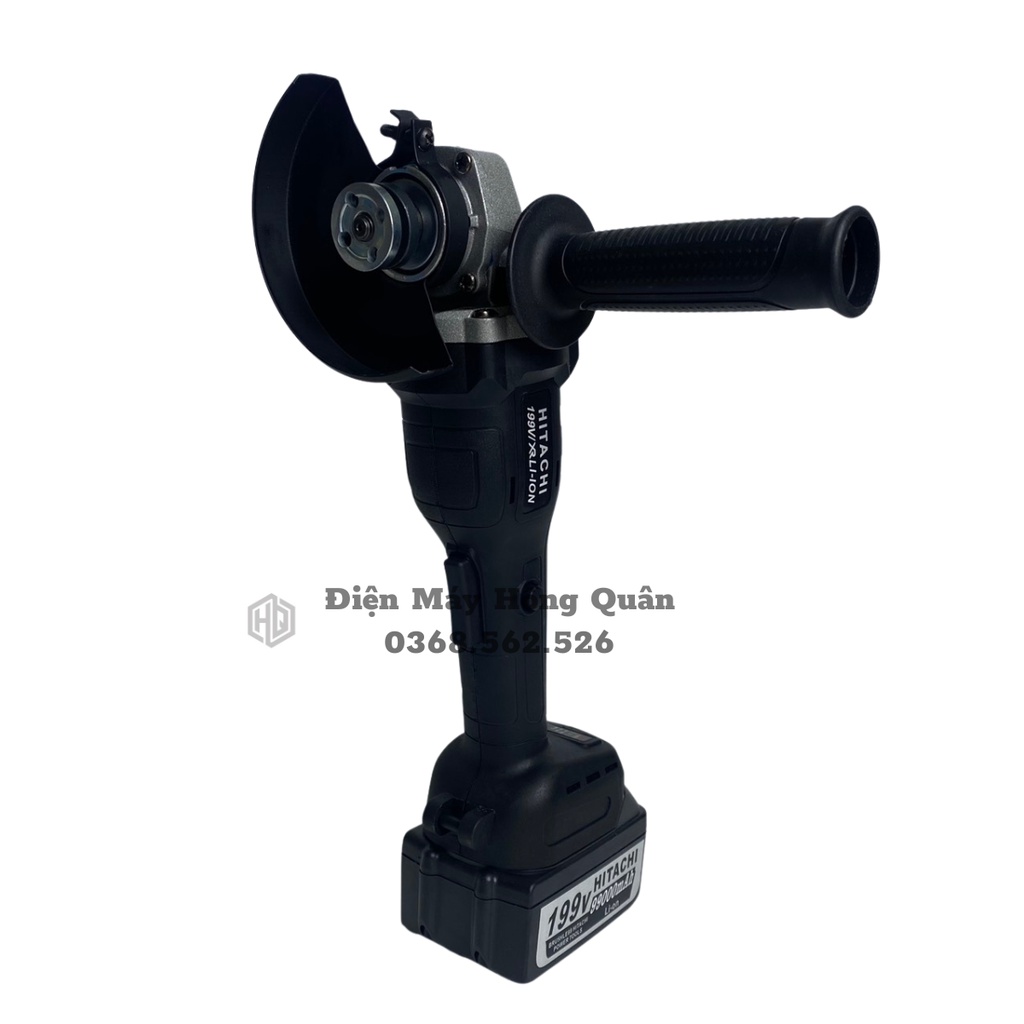 Máy mài pin HITACHI 199v động cơ không chổi than , kèm bộ lưỡi cưa xích gắn máy mài