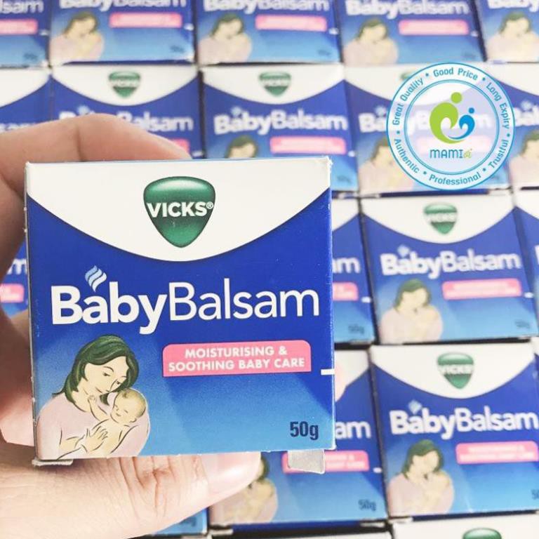 Bộ sản phẩm dầu bôi ấm ngực chống cảm cho bé từ 3 tháng tuổi Vicks Baby Balsam (50g)/Little Innoscents Organic (75ml) Úc