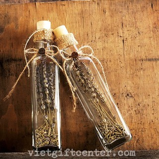 Chai thủy tinh lavender handmade trang trí