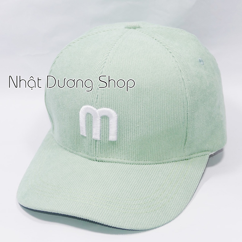 Mũ lưỡi trai ❤️ Nón kết nhung thêu chữ M phong cách Ulzzang form unisex nam nữ