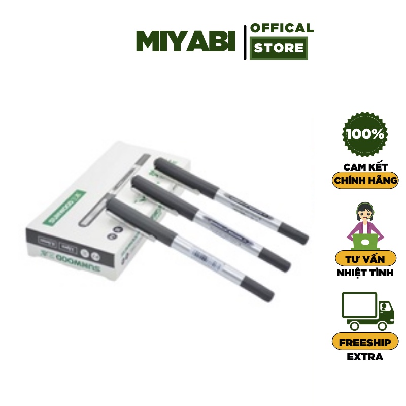 Bút gel đen , xanh , đỏ  SUNWOOD  ngòi 0,5mm - Bút bi nước đen văn phòng phẩm - Miyabi Store