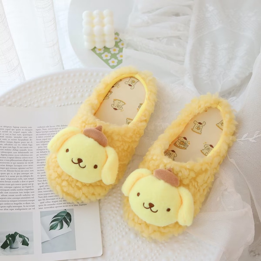 Dép Bông Đi Trong Nhà Chống Trượt Hình Cinnamoroll Kuromi PomPomPurin Melody Dễ Thương