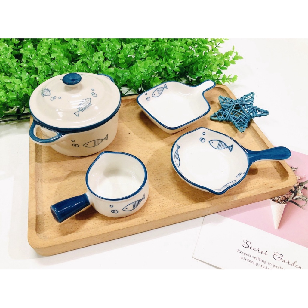 [TẶNG THÌA SILICON HÌNH MÈO] Bộ Bát Sứ Ăn Dặm Cho Bé Siêu Đáng Yêu