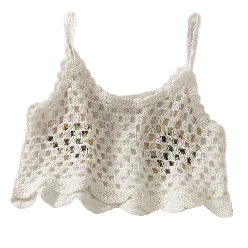 Áo Crop Top Hai Dây Cổ Tròn Thêu Hoa Thời Trang Mùa Hè Cho Nữ