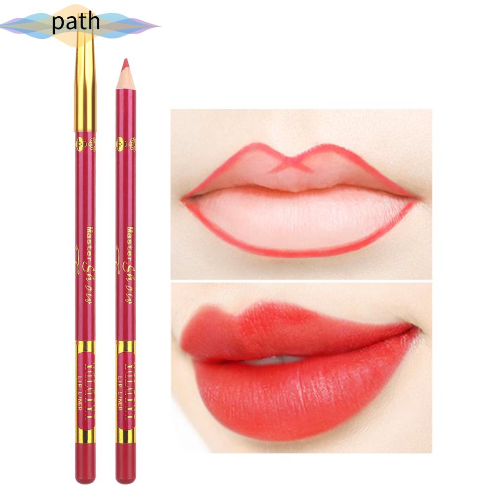 PATH New Lipstick Matte Outline Lip Shape Makeup 12 Colors Waterproof Long Lasting Fashion Lip liner