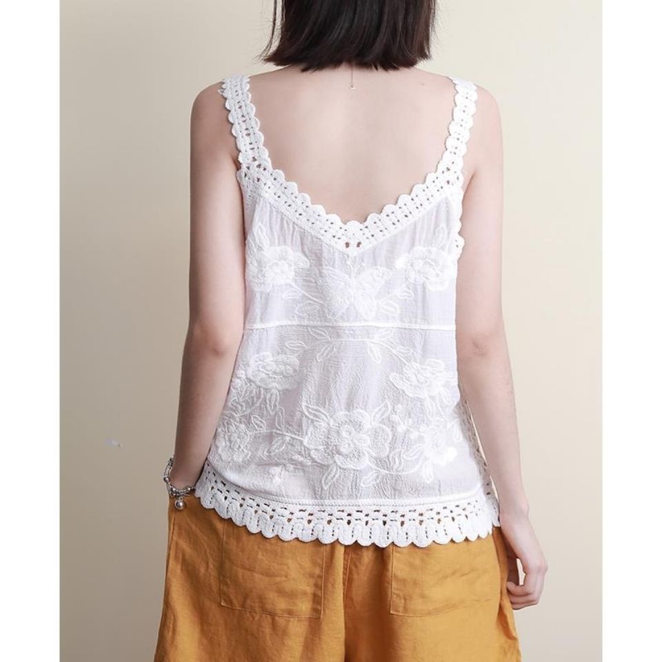 Áo cotton Nguyên Chất Phối Ren Phong Cách Dân Tộc Thời Trang Mới 2022