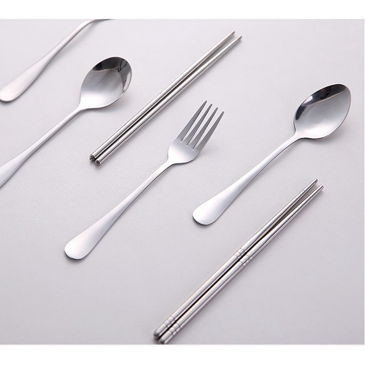 Bộ Đũa Muỗng Nĩa Inox 304 tiện lợi du lịch / văn phòng