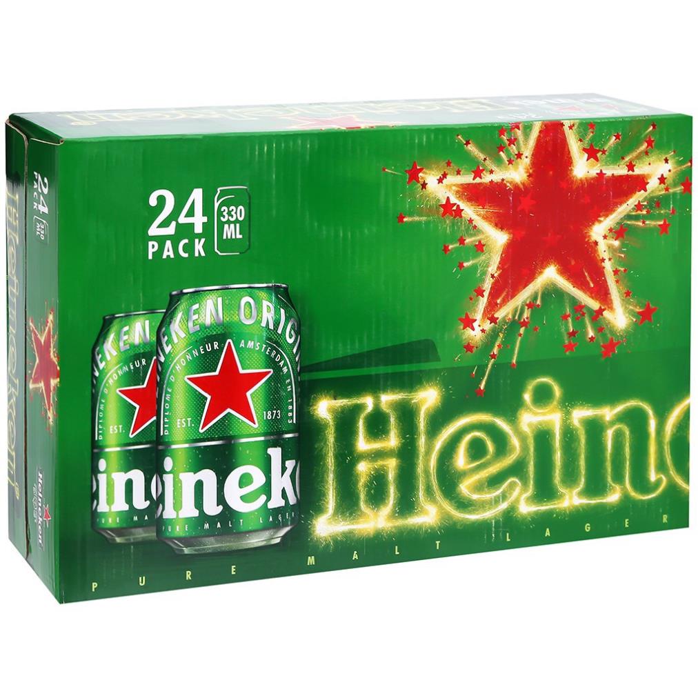 Thùng bia Heineken xanh 24 lon x 330ml