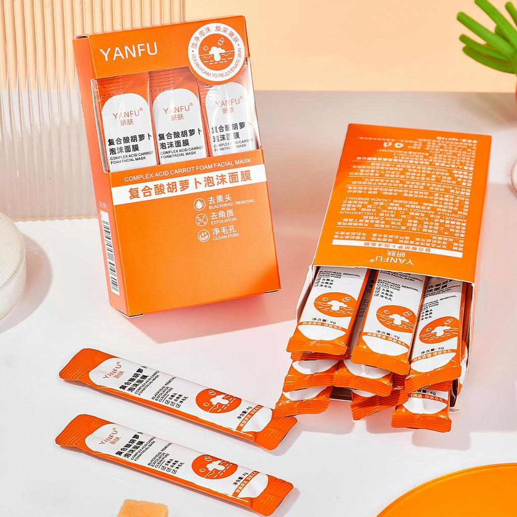 Mặt Nạ Sủi Bọt Cà Rốt YANFU giúp thải độc da giảm mụn đầu đen