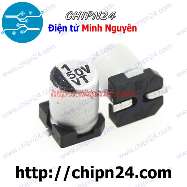 [10 CON] Tụ nhôm 1uF 50V 4x5.4mm [SMD Dán]