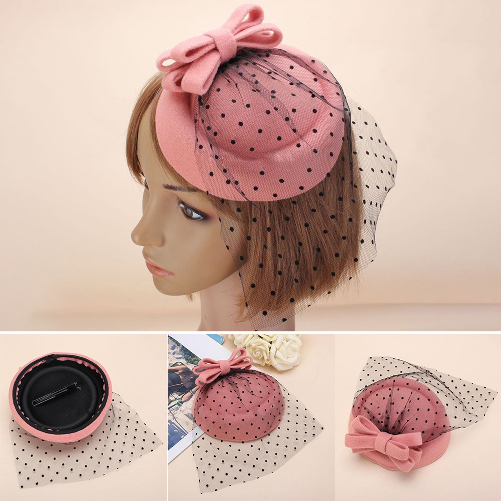 Kẹp tóc kèm mạng che mặt dự tiệc sang trọng cho nữ