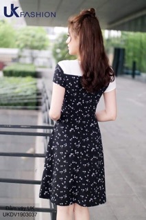 Đầm xoè sóng ngực buộc nơ V312