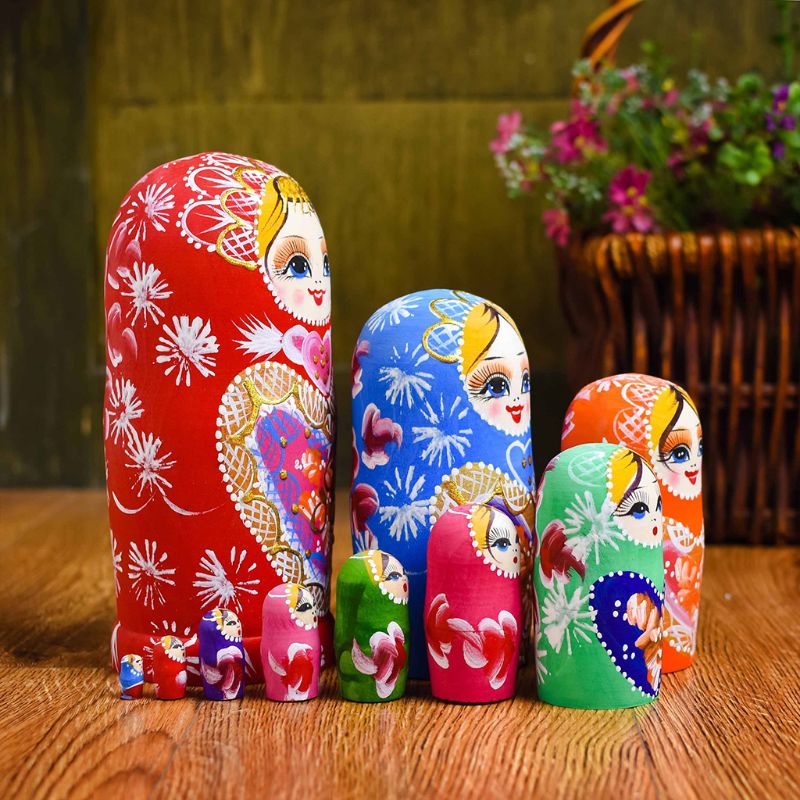 Bộ búp bê Nga Matryoshka 10 lớp bằng gỗ