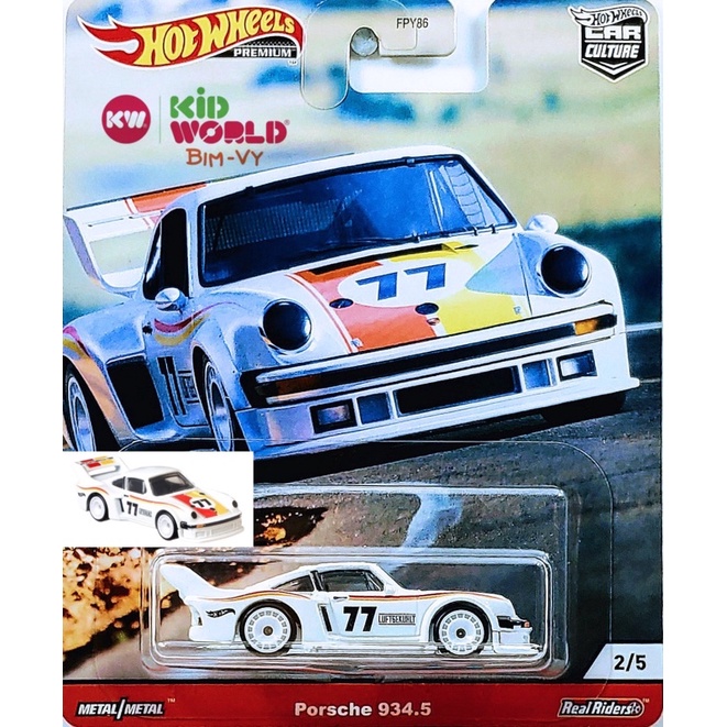 Xe mô hình Hot Wheels Premium Car Culture Thrill Climbers Series 2020 Porsche 934.5 GJP95, bánh cao su.