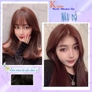 Thuốc nhuộm tóc NÂU ĐỎ không tẩy sử dụng tại nhà nhiều thảo dược giá rẻ Kcolor