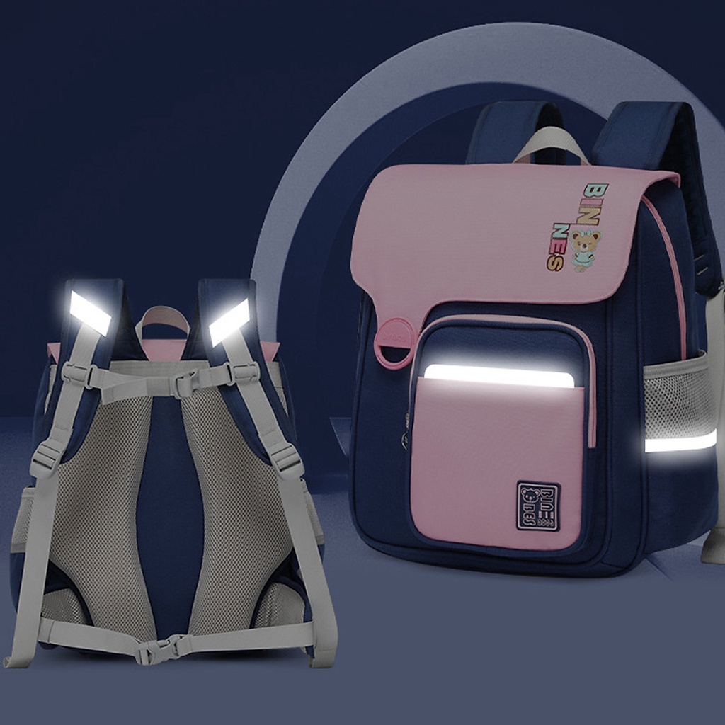 Ba lô học sinh cấp 1 và cấp 2 siêu nhẹ chống gù chống nước cao cấp phong cách châu âu - BEE GEE HS1037