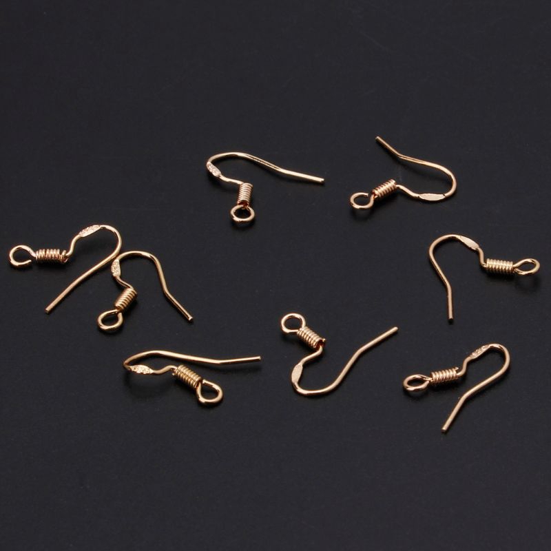 SENG 10Pcs 925 Silver Plated DIY Earring Hooks Ear Wire Anti Allergy Jewelry Findings