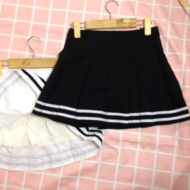 🌙 Suteki Opening: Chân váy ngắn thủy thủ Tennis Kaki xếp li có quần trong Ulzzang Nữ sinh Loại có viền chân | BigBuy360 - bigbuy360.vn