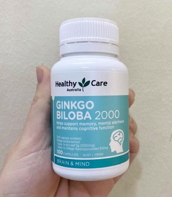 ☘️[HSD 07/2023] Bổ não Healthy Care Ginkgo Biloba 2000mg của Úc 100 viên