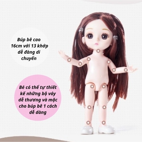 Đồ chơi búp bê công chúa chibi cho bé gái, đồ chơi nhập vai trẻ em Mumbaby 23