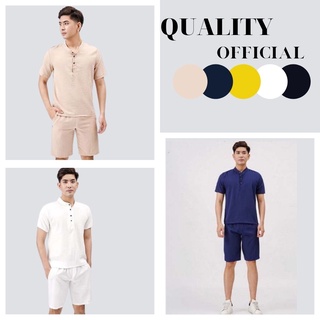 Đồ bộ nam mặc nhà cổ tàu Đồ bộ đũi nam mùa hè cộc tay vãi đũi thái đẹp set đũi nam cao cấp thời trang THE-QUALITY BD33