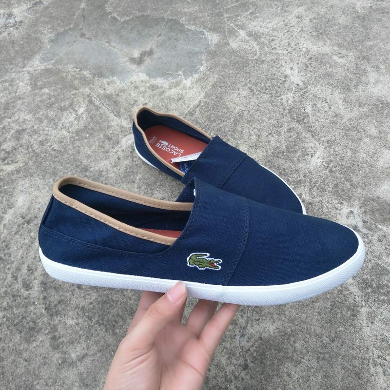 Giày lười vải cho nam thương hiệu Lacoste cao cấp đế mềm