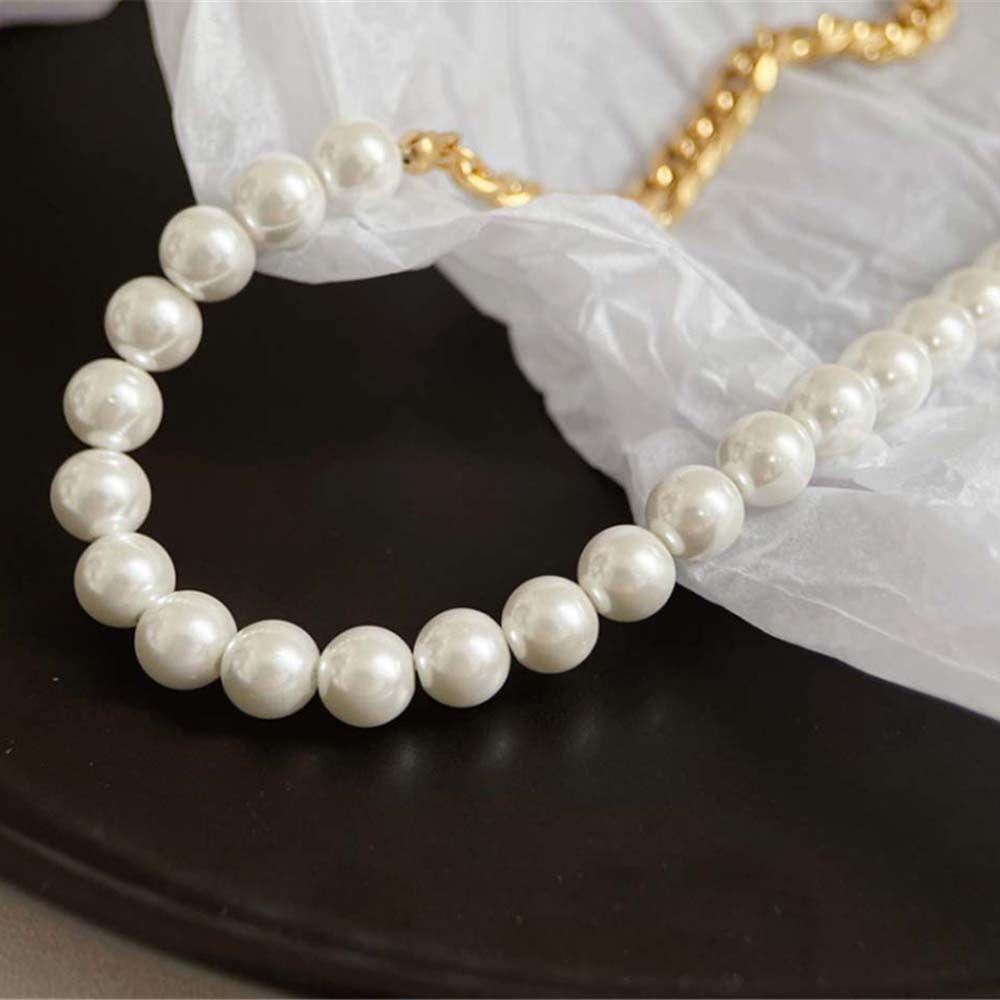 Dây Chuyền Đính Ngọc Trai Nhân Tạo Phong Cách Punk Hip Hop Cho Nam Và Nữ|Vòng Cổ Choker Kim Loại Đính Hạt Màu Sắc