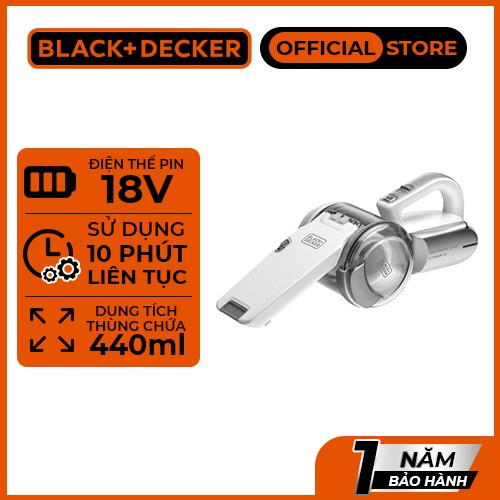 Máy hút bụi cầm tay dùng pin Black &amp; Decker PV1820LF-B1| 18V | Bảo hành 1 năm | Chính hãng