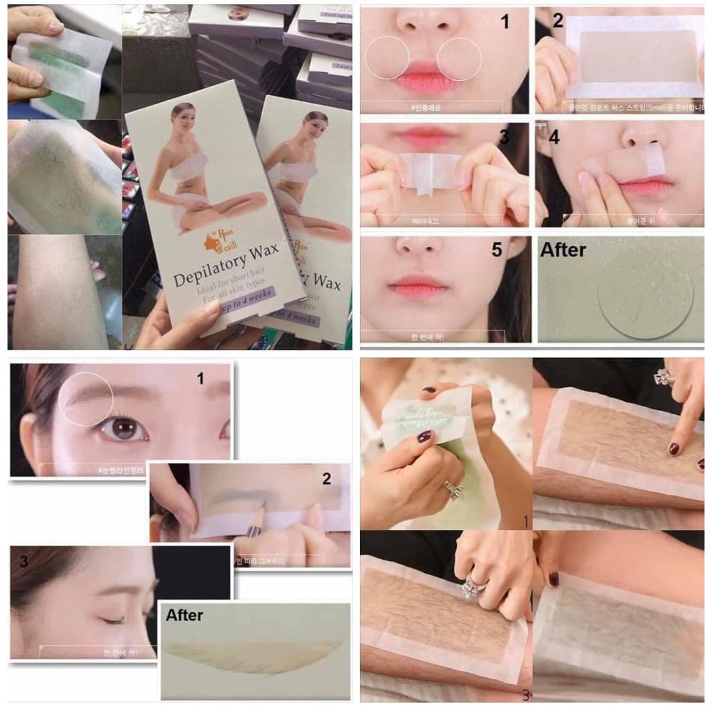 HỘP 10 MIẾNG WAX LÔNG DEPILATORY CHO TAY, CHÂN, BODY, BIKINI | BigBuy360 - bigbuy360.vn