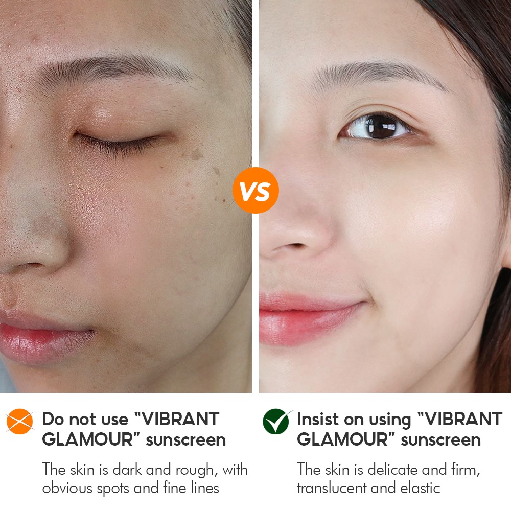 Bộ mỹ phẩm 2 món VIBRANT GLAMOUR gồm kem chống nắng + kem cấp vitamin C chống lão hóa và tàn nhang cho da chuyên nghiệp