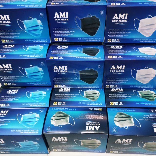 Khẩu trang y tế AMI kháng khuẩn 4 lớp chuẩn hãng