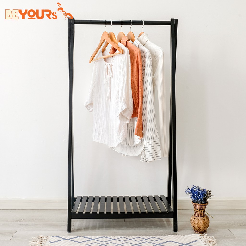 Giá Treo Quần Áo Gỗ BEYOURs Đa Năng - A Hanger 1FS - Nội Thất Kiểu Hàn Lắp Ghép Dễ Dàng - Đen