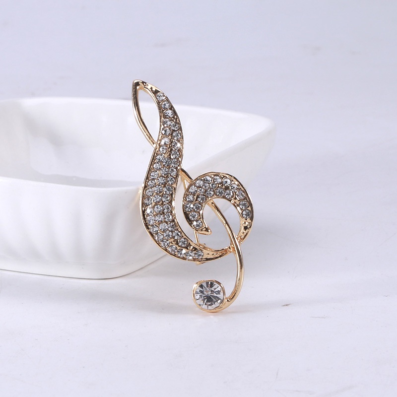 Trâm Cài Áo Hình Nốt Nhạc Đính Đá Thời Trang Cho Nữ