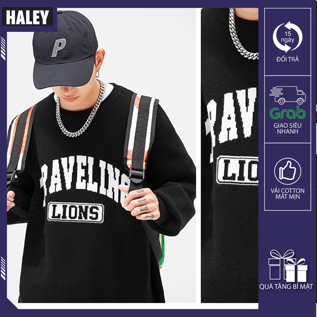 Áo Sweater HALEY nam nữ mã HD332 TRAVELING LIONS phong cách Hàn Quốc năng động basic ấm áp