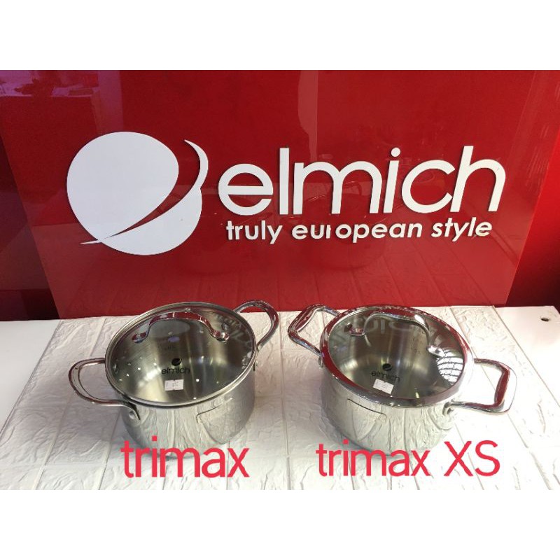 Nồi Elmich trimax 3 lớp đáy liền inox 304 đun bếp từ trimax Xs 3747 trimax 3731
