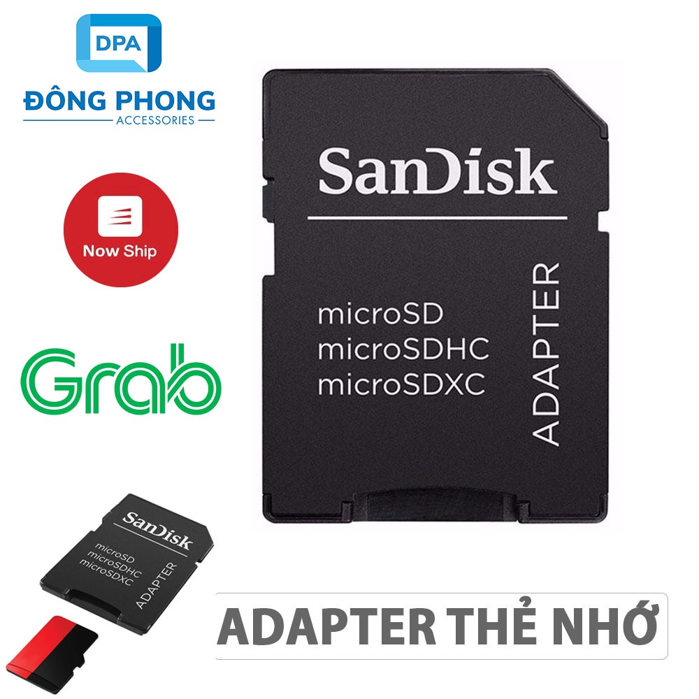 Adapter Thẻ Nhớ Sandisk Chuyển Đổi Thẻ Nhớ Micro SD Sang Thẻ Nhớ SD Chính Hãng